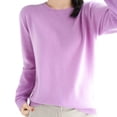 thumbnail image 1 of Duoif Chandails pour Femmes Chandails Légers Tendance pour Femmes Manches Longues Col Rond Léger Doux Tricoté Chandail Blouse Tricotée Chandails pour Femmes Hauts pour Femmes Violet P, 1 of 5