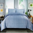 thumbnail image 1 of Ensemble de Draps Imprimés de la Collection Paisley, 600 Fils, Riche en Coton (Très Grand, Bleu), 1 of 1