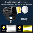 thumbnail image 4 of 1X LED Motorcycle Headlight Fog Light Driving Spot Lamp Yellow White Offroad ATV, 4 of 11