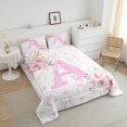 thumbnail image 4 of Erosebridal Ensembles de Couette Lettre Initiale A Format Grand, Couettes et Duvets Romantiques à Roses, Déco Féerique Girly, Réversible 3 Pcs, 4 of 8