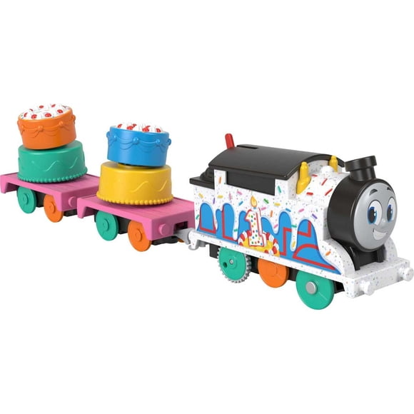 Thomas & Friends Motorized Toy Train Wobbly Cake Thomas Engine with Cargo Cars & Pieces for Pretend Play Preschool Kids Ages 3+ Years