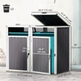 thumbnail image 3 of Outsunny Double Garbage Bin Shed, Lockable Storage Shed with Openable Lid, 3 of 9