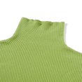 thumbnail image 4 of Hauts en Tricot Côtelé pour Femmes à Manches Longues, Col Roulé, Couleur Unie, Coupe Ajustée, 4 of 6