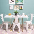 thumbnail image 2 of Heavenly Collection Chaises de Salle à Manger en Métal Blanc, 2 of 8