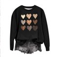 thumbnail image 1 of Qertyioot Chemise Cœur d'Amour Pull de la Saint-Valentin, Blouse à Manches Longues Imprimée Mode pour Femmes Col Rond Hauts Décontractés, 1 of 3