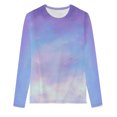 thumbnail image 4 of Nouveaux Hauts d'Été pour Femmes 2023 Grande Taille Mode Col Rond Manches Longues Imprimé Blouses Décontractées pour Sorties Chemise à Manches Longues pour Femmes, 4 of 4