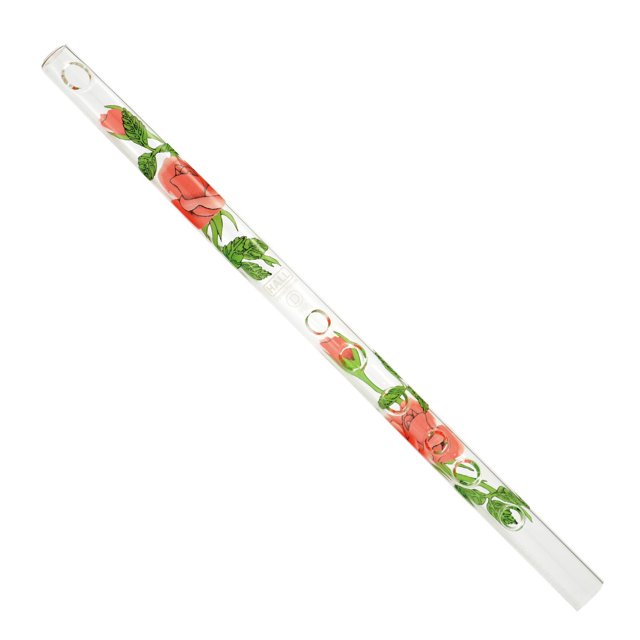 Hall Crystal Flute 11715 - Inline Glass Flute in G - Rose/Green