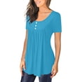 thumbnail image 4 of asjyhkr Plus Size T Shirts for Women Crew Neck Short Sleeve Loose Fitting Oversized Tees, 4 of 6