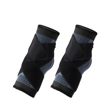 Unique Bargains 1 Pair Adjustable Ankle Brace Achilles Tendon Wrap Support Ankle Compression Sleeve Socks Black M Size