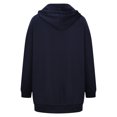 thumbnail image 4 of Meichang Womens Fall Winter Warm Zipper Open Fleece Hoodies Sweatshirt Long Jacket Drawstring Coat Jacket Tops Outwear Plus Size, 4 of 9