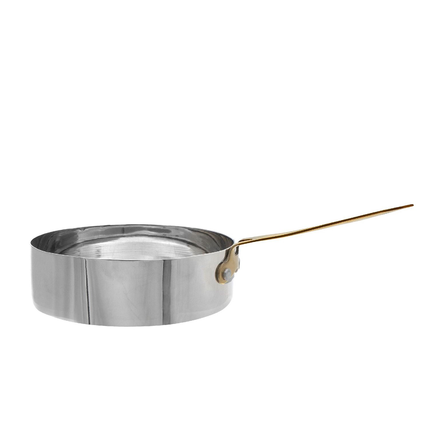 IH Casa Decor En Acier Inoxydable Mini Poêle Avec Poignée En Laiton 400 Ml - Ensemble De 2