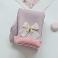 thumbnail image 2 of GigrtiJin 8 Months-7 Years Girls Baby Cotton Pants Solid Color Ribbed Elastic Waisted Pleated Cuff Long Pants with Decoration, 2 of 6