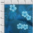 thumbnail image 2 of oneOone Silk Tabby Medium Blue Fabric Tropical Flower Sewing Material Print Fabric By The Yard 42 Inch Wide, 2 of 4