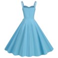 thumbnail image 4 of Robes d'Été pour Femmes Décontractées Sans Manches Femme au Foyer Soirée Bal Robe d'Été Mode Unie Bleu Ciel G, 4 of 5