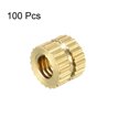 thumbnail image 3 of Unique Bargains M4 x 5mm(L) x 6.4mm(OD) Female Thread Brass Knurled Threaded Insert Embedment Nuts, 100 Pcs, 3 of 3