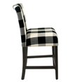 thumbnail image 3 of HomePop 24" Wood and Fabric Plaid Pattern Parsons Counter Stool in Black, 3 of 5