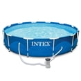 thumbnail image 1 of Intex 12ft x 30in Metal Frame Set Above Ground Swimming Pool with Filter, 1 of 11