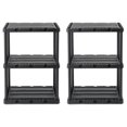 thumbnail image 1 of Gracious Living 3 Shelf Knect-A-Shelf Solid Light Duty Storage Unit 24 x 12 x 33", Black (2 Pack), 1 of 12