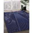 thumbnail image 3 of Ahgly Company Tapis d'Intérieur Lavable en Machine Carré Transitionnel Violet Pervenche Profond, 3 Pieds Carré, 3 of 7