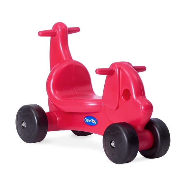 CarePlay Jouet 2-en-1 Chiot à Pousser & à Chevaucher, Utilisation Intérieure & Extérieure, Capacité de 50 lb, Rouge