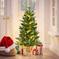 thumbnail image 4 of Patiojoy 3 FT Pre-lit Artificial Entrance Christmas Tree Small Tabletop Xmas Fir Tree Warm White LED Lights Seasonal Decoration Tree, 4 of 10