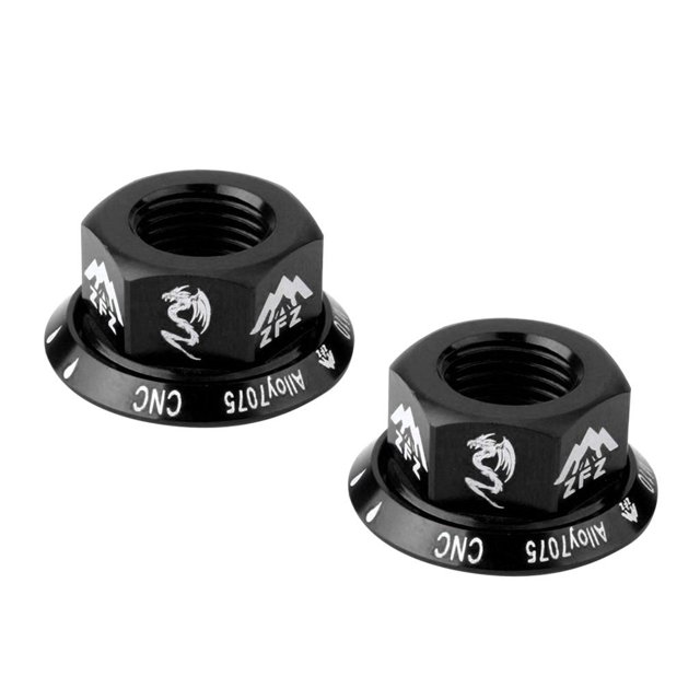 2 Pcs Écrou d'Axe à Grande Bride de Moyeu de Roue pour Vélo à Pignon Fixe Cyclisme Cyclisme - Sélectionner Noir