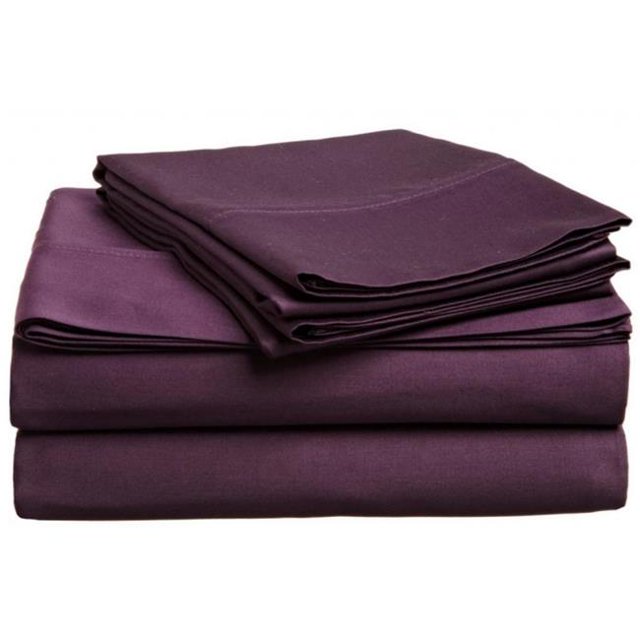 Ensemble de Draps en Coton Égyptien 400 Fils, Prune Uni