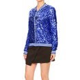 thumbnail image 3 of Womens Sequin Long Sleeve Front Zip Jacket with Ribbed Cuffs, 3 of 5