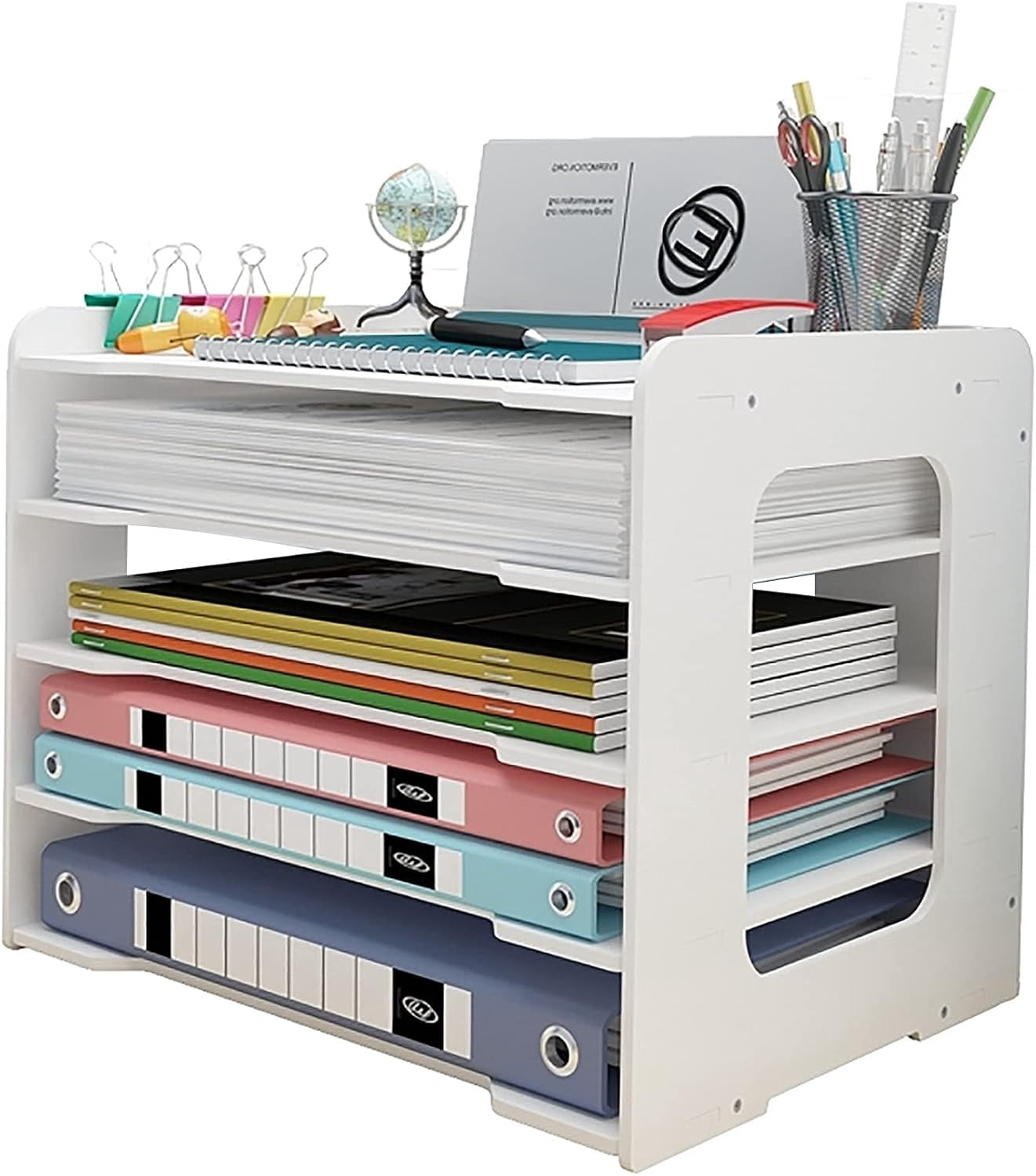 12x12 Paper Storage for Store Organization, High Structural Strength Anti-Slip Document Organizer, Stackable A4 Paper Trays with Stylish Design, Space-Saving Easy Assembly Office Desk File Holder