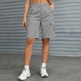 thumbnail image 2 of Fsgntruao Womens Casual Cargo Shorts Multi Pockets Button Fly Work Shorts Breathable Summer Outdoor Shorts, 2 of 7
