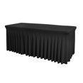 thumbnail image 4 of Black Table Skirt Wrinkle ResistantGreaseproof Thickened Fabric Table Cloth Cover For Rectangle Table 4/6/8ft, 4 of 9