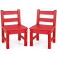 thumbnail image 1 of Gymax 2 PCS Kids Chairs Indoor Outdoor Heavy-Duty All-Weather Children Learning Chair Red, 1 of 8