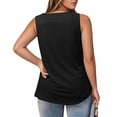 thumbnail image 1 of Women's Casual Square Neck Tank Top Pure Color Ruffle Detail Blouse for Spring Summer Daily Wear with Jeans Workout Set Fitted T Shirt Atmosphere Top Cleavage Cover plus Size Camisole Petite 3, 1 of 6