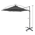 thumbnail image 2 of Costway Parasol Déporté de Patio 10 Pi avec Lumières DEL Solaires, Rotation à 360°, Évent Gris, 2 of 10