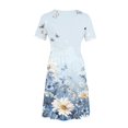 thumbnail image 5 of Weiqiqre Robes pour Femmes Été Décontractées à Manches Courtes Col Ras du Cou Robes T-Shirt Amples Évasées Mini avec Poches, 5 of 5