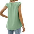thumbnail image 4 of Diufon Hauts d'Été Sans Manches pour Femmes Col Rond Manches à Volants Chemises Basiques Plissées Blouses d'Affaires Tendance, 4 of 7