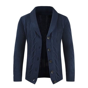 WREESH Autumn Cardigan Solid Color Personality Slim Button Everyday Casual Men's Sweater