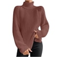 thumbnail image 1 of Yuyuzo Womens Winter Fall Sweater Solid Color Turtleneck Cable Knit Long Sleeve Sweaters Pullover Tops, 1 of 6