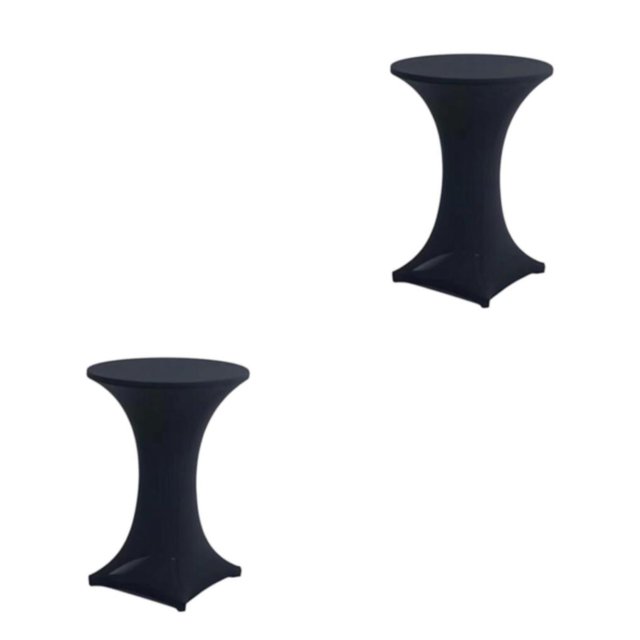 Youkk Easy Wash Stretch High Table Cover Versatile And Fitting For Hotel Wedding Party black 2Set