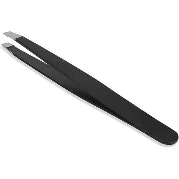 Pinces à Sourcils SZELES à Pointe Inclinée, Pinces de Précision, Sourcils et Épilation des Poils Incarnés, Pince Multiusage pour Points Noirs avec Pointe Tranchante et Pointe Nasale, Noir