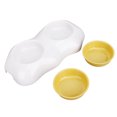 thumbnail image 3 of Pet Bowl, Cat Bowl Higher And Wider Base Egg Yellow Prevent  Slip Bottom  For Water For Dog Double Bowl, 3 of 8