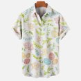 thumbnail image 1 of DPTALR Hommes Décontracté Boutons Pâques Imprimé avec Poche Col Rabattu Chemise à Manches Courtes Blouse, 1 of 5
