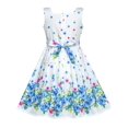 thumbnail image 2 of Girls Dress Blue Flower Petal Summer Sundress 7 Years, 2 of 6