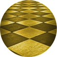 thumbnail image 1 of Ahgly Company Tapis Rond Lavable en Machine Intérieur Transitionnel Jaune, 6 Pieds Rond, 1 of 7
