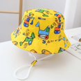 thumbnail image 2 of Casquette Enfant Fille Kids Baby Adjustable Bucket Hat Solid Cartoon Print Cotton Lightweight Breathable Wide Brim Fisherman Cap Infant Sun Hat Yellow One Size, 2 of 3