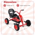 thumbnail image 3 of Gymax Go Kart for Kids 4 Wheel Toddler Ride On Pedal Car w/ Steering Handlebars Red, 3 of 10