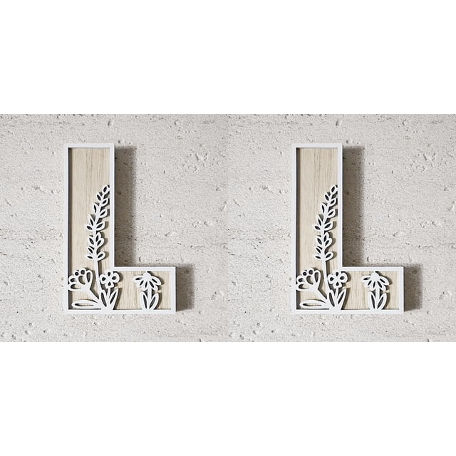 5 Inch Wooden Letters for Wall Decoration – for 's Room Craft Projects Name Signs Weddings and Home ,2 Pack