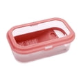 thumbnail image 1 of Bunblic Turtle Tank Detachable Indoor Decor Case Container Habitat Reptile Tank for Pet Turtle Small Amphibious Creatures Hermit Crabs M pink, 1 of 8