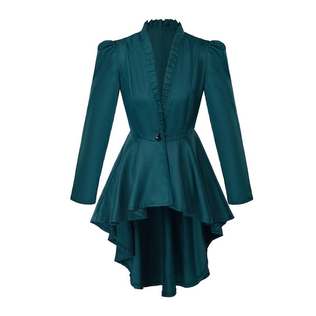 Manteau Queue-de-Pie Gothique Médiéval à Manches Longues pour Femmes Grande Taille Vêtements Gothiques pour Femmes Veste Rétro pour Robe Gothique Noire pour Femmes Robe Gothique et Spectacles Grande Taille Vêtements Gothiques pour Femmes