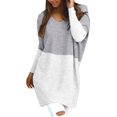 thumbnail image 2 of Chandail en Molleton à Manches Longues Décontracté Aguichant pour Femmes, Col en V Ample, Tricoté, 2 of 4